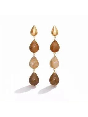 New! Amber Neutral Tear Drop Earrings (1008) Nwot